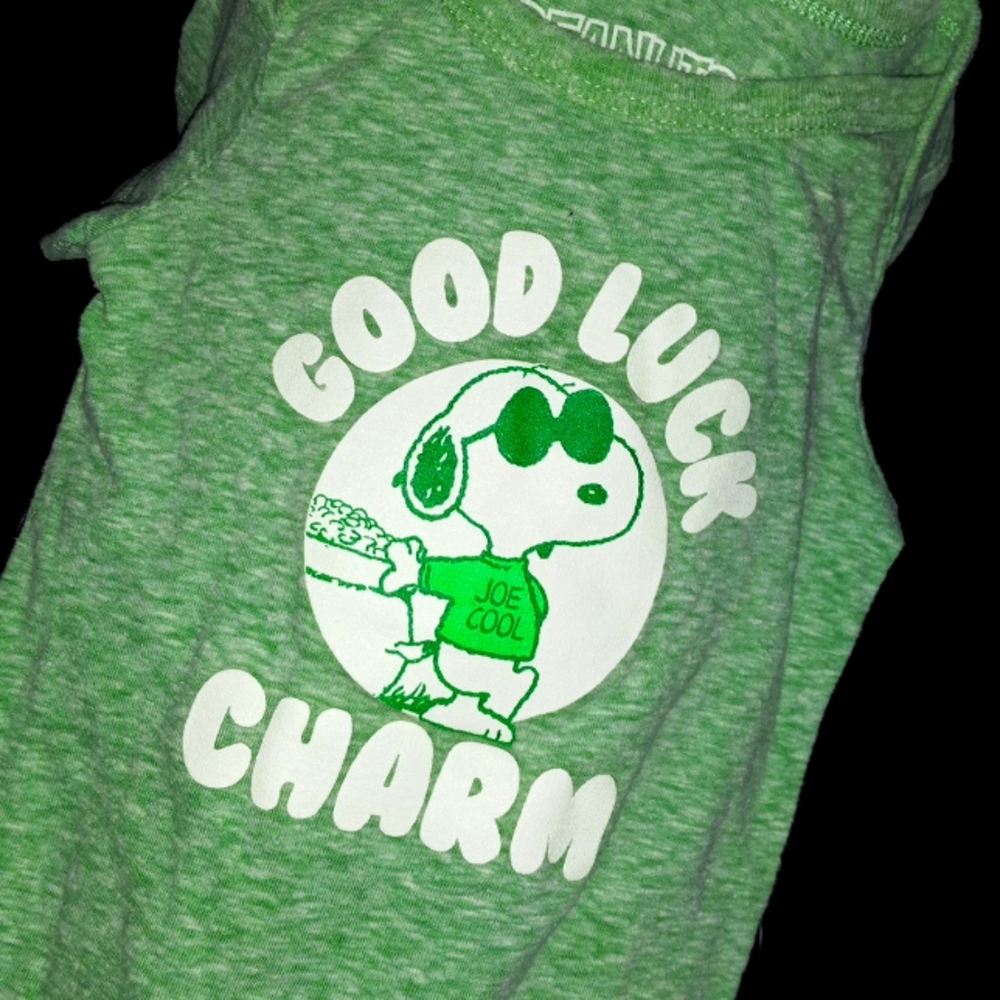 St. Pat's! Glitter & Vintage Snoopy Onesies, 6-9m - Picture 3 of 9